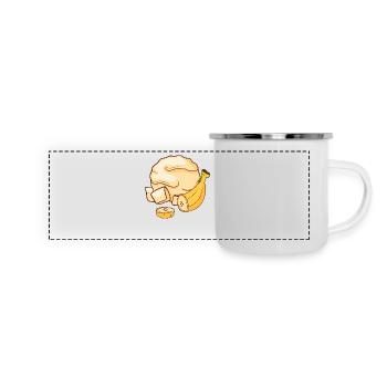 Bananen Eis Speiseeis Eiskrem Eiscreme Kugeleis - Panorama Emaille-Tasse - Weiß - Vorne