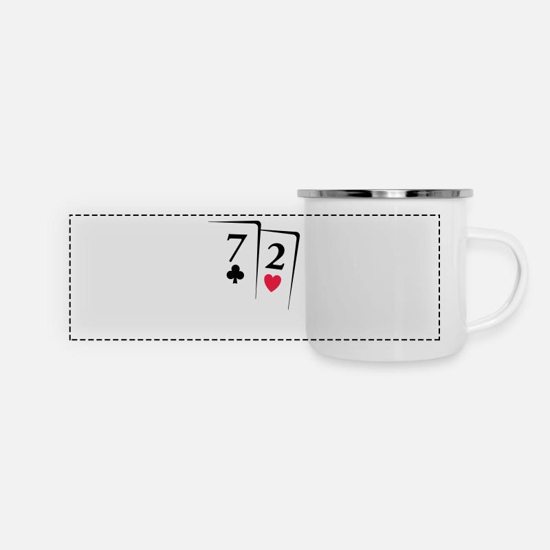 Poker Karten - Panorama Emaille-Tasse - Weiß
