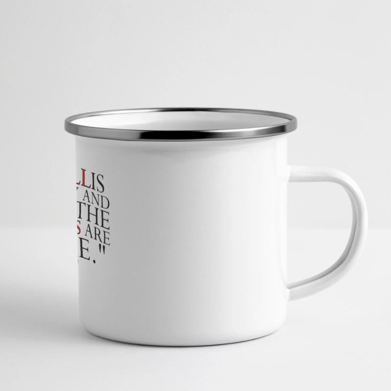 HELL IS EMPTY AND ALL THE DEVILS ARE HERE Panorama Emaille-Tasse