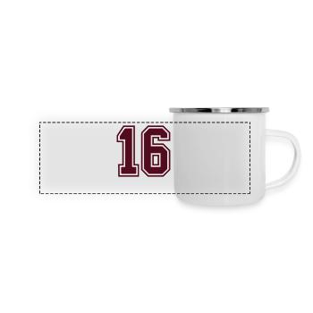 16 sports jersey football number mono - Panoramic Camper Mug - white - Front