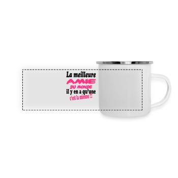 La meilleure amie du monde c'est la mienne !! - Mug panoramique émaillé - blanc - Devant