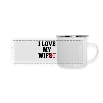 I love my wife I / I love my wifi I 2c - Panoramic Camper Mug - white - Front