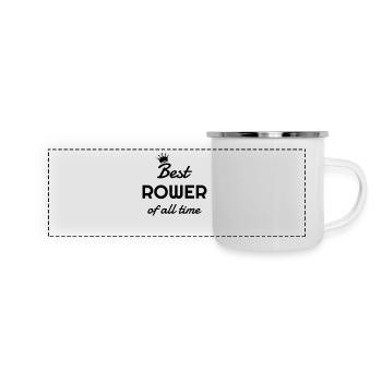 Bowling - Bowler Sport Sportler Spieler - Panorama Emaille-Tasse - Weiß - Vorne