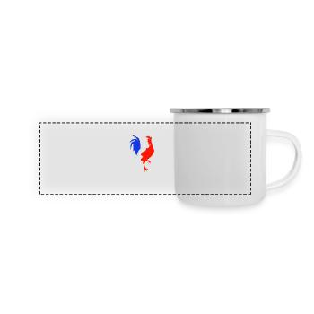 rooster blue white red - Panoramic Camper Mug - white - Front