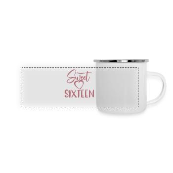 Sweet Sixteen Mignon cadeau de 16 ans - Mug panoramique émaillé - blanc - Devant