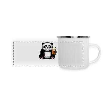Pixel Panda Pint Time - Panoramic Camper Mug - white - Front