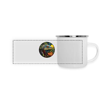 Lézard dans la jungle - Mug panoramique émaillé - blanc - Devant