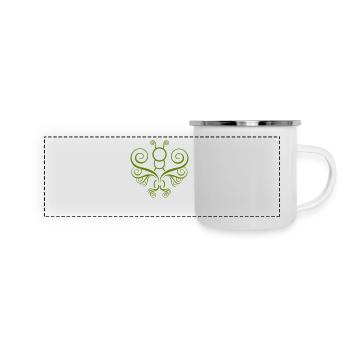 butterfly - Panorama Emaille-Tasse - Weiß - Vorne