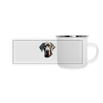 Alano - Tazza smaltata con vista - bianco - Fronte