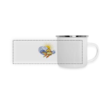 Fisch - Panorama Emaille-Tasse - Weiß - Vorne