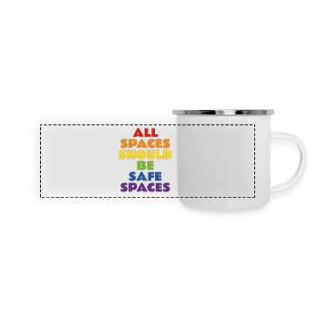LGBTQ-Pride-Slogans - Panorama Emaille-Tasse - Weiß - Vorne