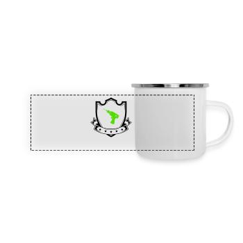 bohrmaschine wappen - Panorama Emaille-Tasse - Weiß - Vorne