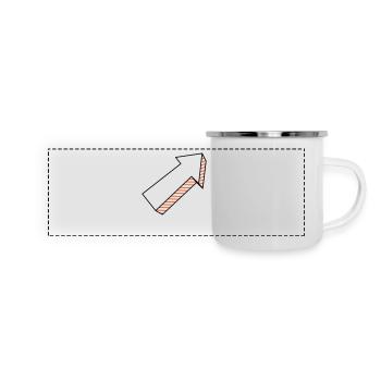 Flèche en 3D bicolore - Mug panoramique émaillé - blanc - Devant