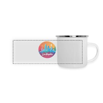 Los Angeles Kalifornien USA - Panorama Emaille-Tasse - Weiß - Vorne