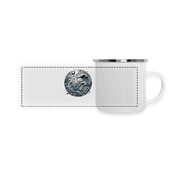FEEL THE CALL Back Print - Panorama Emaille-Tasse - Weiß - Vorne