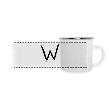 Buchstaben W - Panorama Emaille-Tasse - Weiß - Vorne
