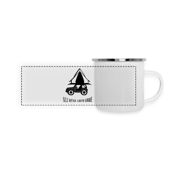 Dachzelt Auto Camping Offroad Autodachzelt Outdoor - Panorama Emaille-Tasse - Weiß - Vorne