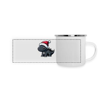 Dinosaur stegosaurus Christmas - Panoramic Camper Mug - white - Front