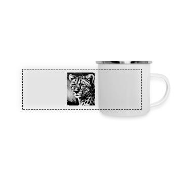 Portrait de guépard - Mug panoramique émaillé - blanc - Devant