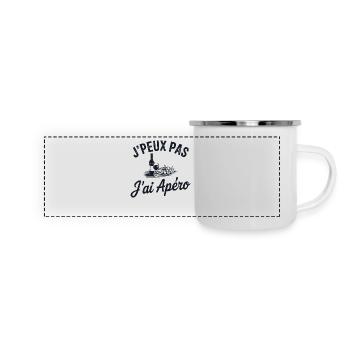 T-Shirt Ich kann keinen Aperitif trinken - Panorama Emaille-Tasse - Weiß - Vorne