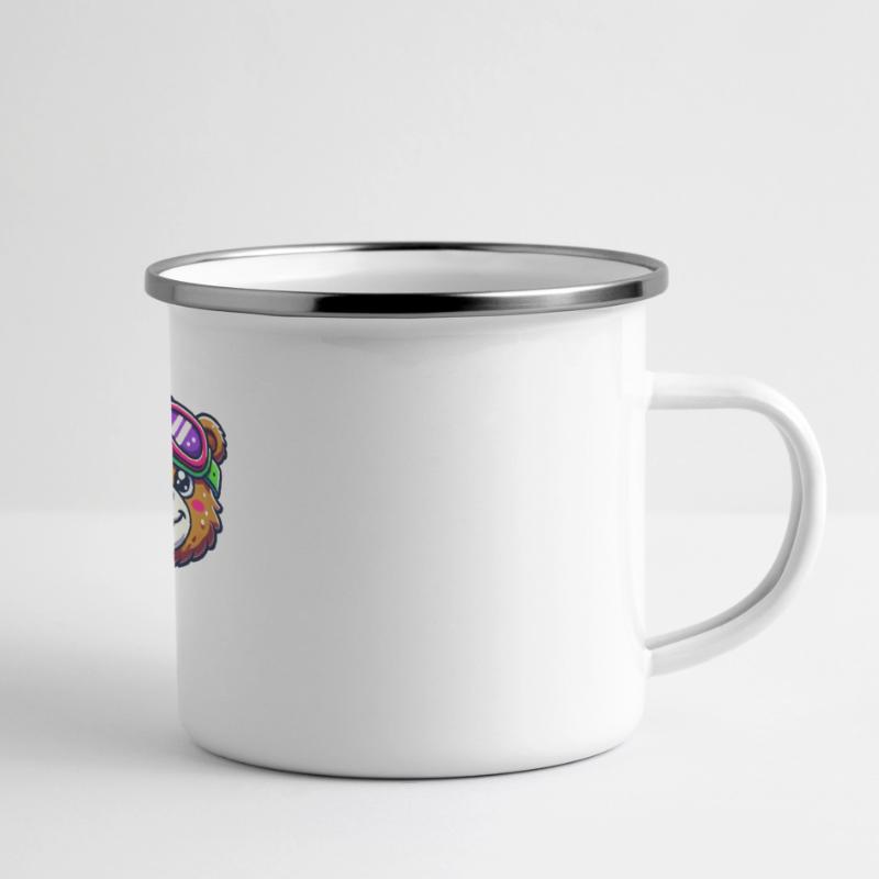 Bear Comic Ski Goggles Panoramic Camper Mug