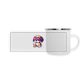 Beagle Dog Après Ski Beer Comic - Panoramic Camper Mug - white - Front