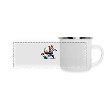 fuchs football - Panorama Emaille-Tasse - Weiß - Vorne