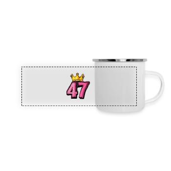 47 Zahl Krone - Panorama Emaille-Tasse - Weiß - Vorne
