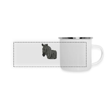 Zebra - Panorama Emaille-Tasse - Weiß - Vorne