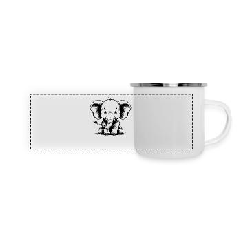 Cute Elephant - Panoramic Camper Mug - white - Front