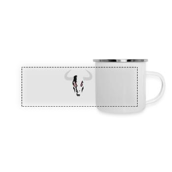 Bull Head small - Panoramic Camper Mug - white - Front