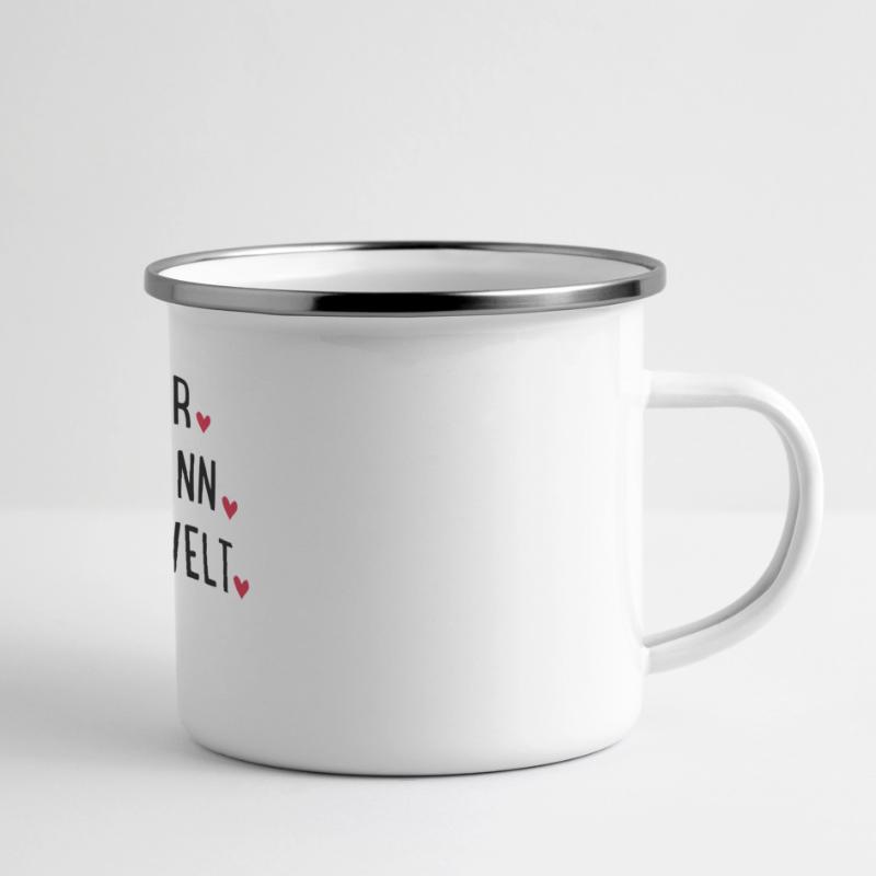 Bester Ehemann der Welt Panorama Emaille-Tasse