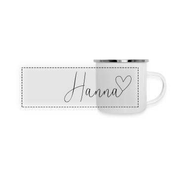 Hanna Name Vorname Mädchen - Panorama Emaille-Tasse - Weiß - Vorne