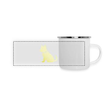 Silhouette de chien Shiba Inu - Mug panoramique émaillé - blanc - Devant