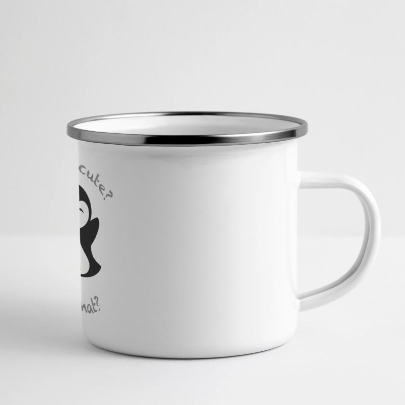 Pingouin mignon | Couleurs de conception librement sélectionnables. Mug panoramique émaillé