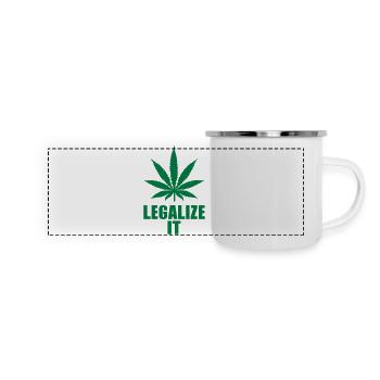Marihuana - Panorama Emaille-Tasse - Weiß - Vorne