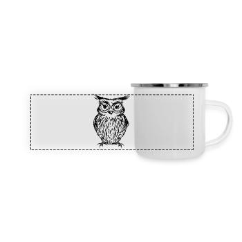 Black owl - Panorama Emaille-Tasse - Weiß - Vorne