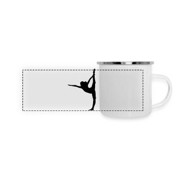 Femme à la conception d'exercice de Yoga - Mug panoramique émaillé - blanc - Devant