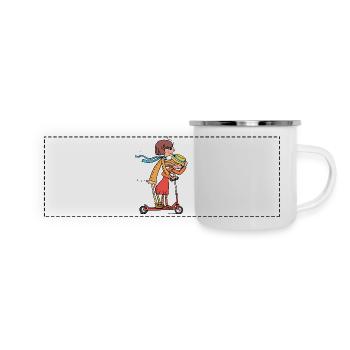 Kinder - Panorama Emaille-Tasse - Weiß - Vorne