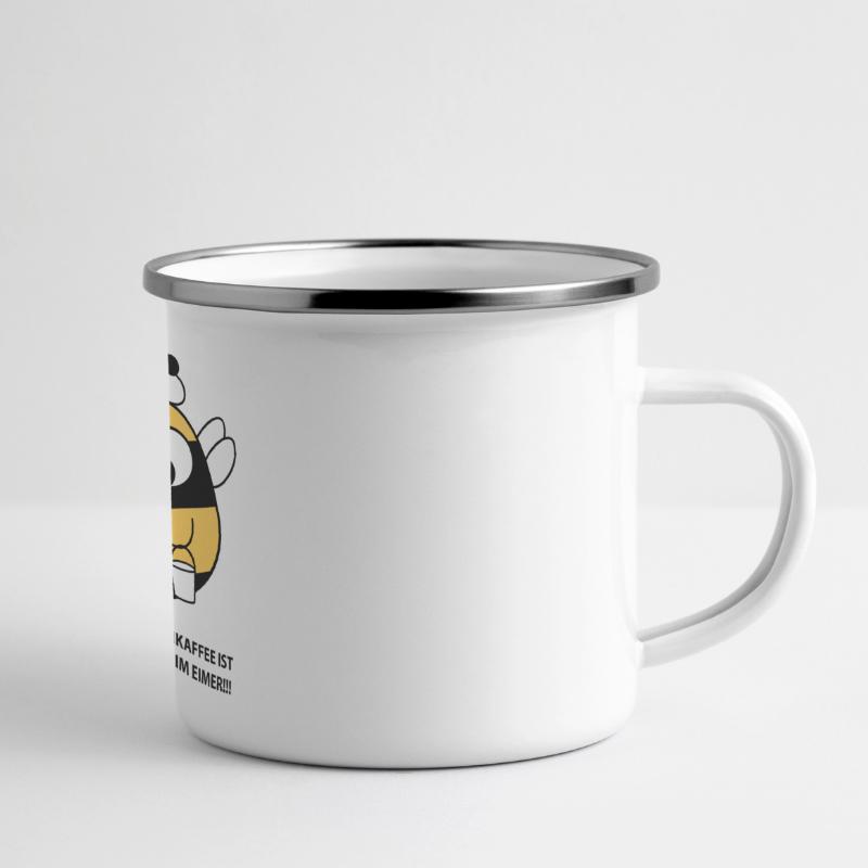 Biene mit Eimer Panorama Emaille-Tasse