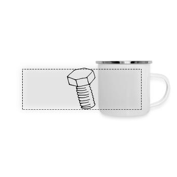 Schraube - Panorama Emaille-Tasse - Weiß - Vorne