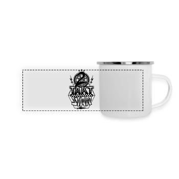 2-Takt-Star / Zweitakt-Star - Panorama Emaille-Tasse - Weiß - Vorne