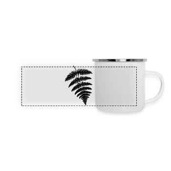 Farn Blatt Farnblatt Farnwedel - Panorama Emaille-Tasse - Weiß - Vorne