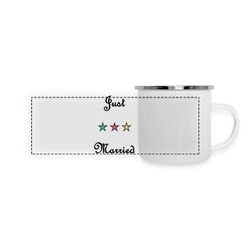 GERADE VERHEIRATET. ES LEBE DIE MARYS. JUNGGESELLINNENABSCHIED - Panorama Emaille-Tasse - Weiß - Vorne
