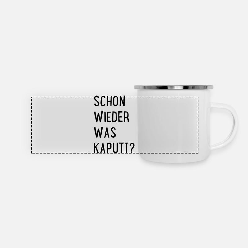 Handwerker - Panorama Emaille-Tasse - Weiß