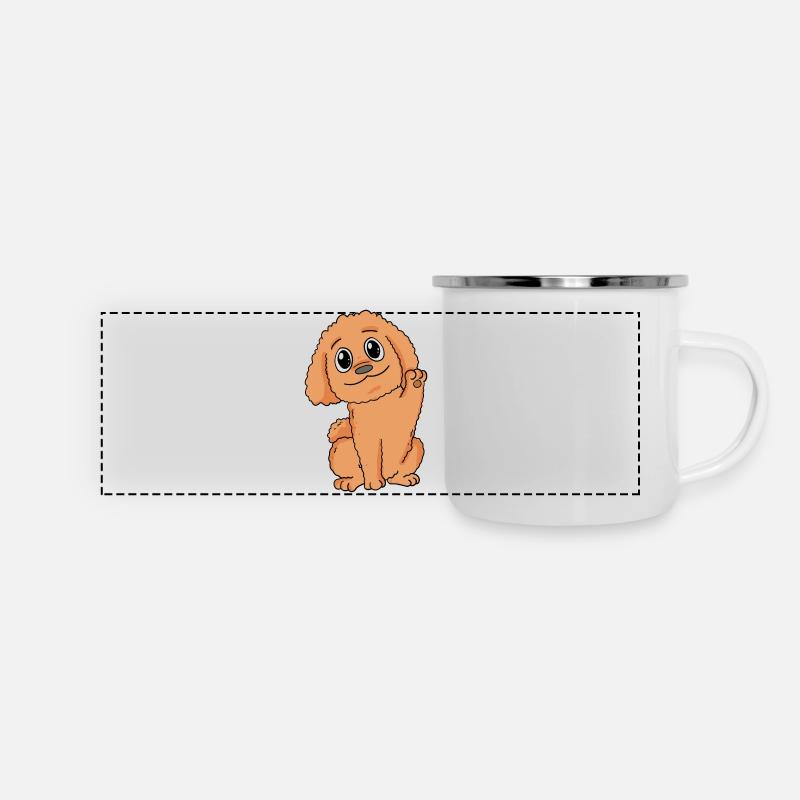 Pudel Hunderasse Hund Hunde - Panorama Emaille-Tasse - Weiß