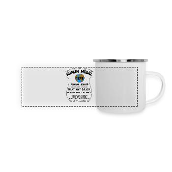 1975 - Panorama Emaille-Tasse - Weiß - Vorne