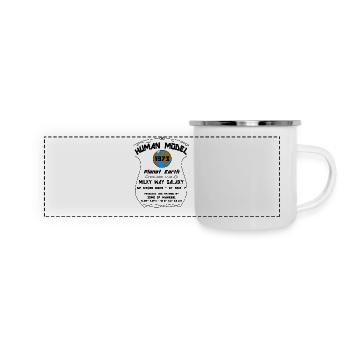1973 - Panorama Emaille-Tasse - Weiß - Vorne