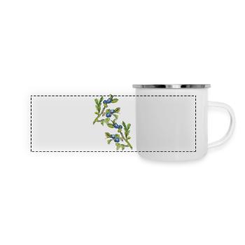 Blueberry branch - Panoramic Camper Mug - white - Front