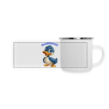 Chemise caneton Kwakkewiet ! Chemises en dialecte anversois - Mug panoramique émaillé - blanc - Devant